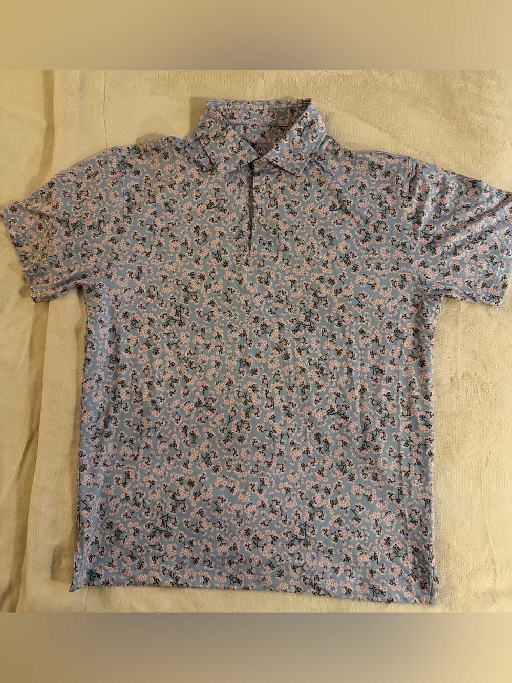 Rhoback Men’s Performance Polo The Cherry Blossom Medium M